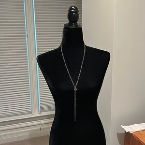 Silver lariat rope necklace